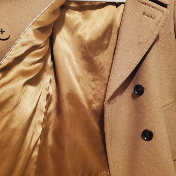 Gap Camel Wool Double Breasted Trench Coat Size Small - Picture 9 of 12